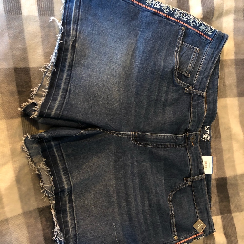 NWT- Woman’s shorts with design alone each side. Size 22w